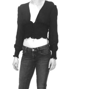 100% silk sheer crop top